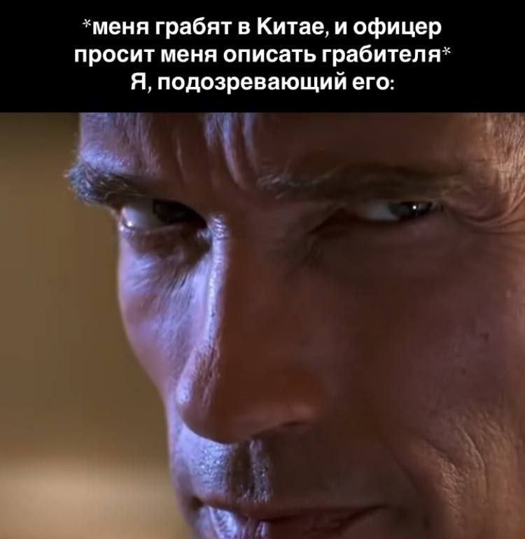 Меня грабят в Китае, и офицер просит меня описать грабителя. Я, подозревающий его